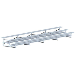 Jaypro Sports Bleacher  - 3 Row - Double Foot Plank, All Aluminum Bleachers - 27' L (BLDP-327AL)