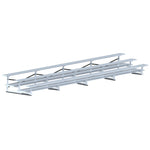 Jaypro Sports Bleacher - 3 Row - Double Foot Plank, All Aluminum Bleachers - 27' L (BLDP - 327AL) - SchoolOutlet