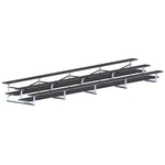 Jaypro Sports Bleacher - 3 Row - Double Foot Plank, All Aluminum Bleachers, Powder Coated - 27' L (BLDP - 327ALPC) - SchoolOutlet