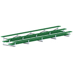 Jaypro Sports Bleacher - 3 Row - Double Foot Plank, All Aluminum Bleachers, Powder Coated - 27' L (BLDP - 327ALPC) - SchoolOutlet