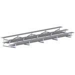 Jaypro Sports Bleacher - 3 Row - Double Foot Plank, All Aluminum Bleachers, Powder Coated - 27' L (BLDP - 327ALPC) - SchoolOutlet
