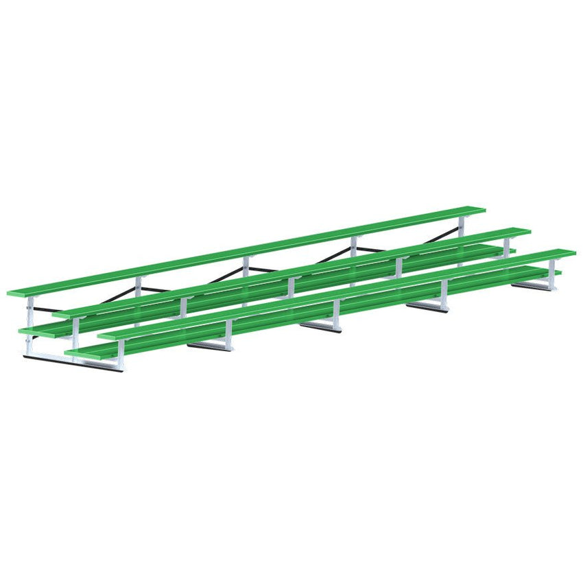 Jaypro Sports Bleacher - 3 Row - Double Foot Plank, All Aluminum Bleachers, Powder Coated - 27' L (BLDP - 327ALPC) - SchoolOutlet