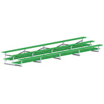 Jaypro Sports Bleacher - 3 Row - Double Foot Plank, All Aluminum Bleachers, Powder Coated - 27' L (BLDP - 327ALPC) - SchoolOutlet