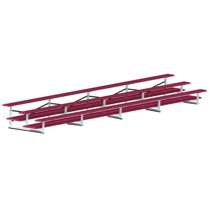Jaypro Sports Bleacher - 3 Row - Double Foot Plank, All Aluminum Bleachers, Powder Coated - 27' L (BLDP - 327ALPC) - SchoolOutlet