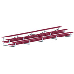 Jaypro Sports Bleacher - 3 Row - Double Foot Plank, All Aluminum Bleachers, Powder Coated - 27' L (BLDP - 327ALPC) - SchoolOutlet