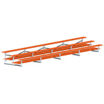 Jaypro Sports Bleacher - 3 Row - Double Foot Plank, All Aluminum Bleachers, Powder Coated - 27' L (BLDP - 327ALPC) - SchoolOutlet