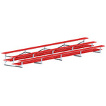 Jaypro Sports Bleacher - 3 Row - Double Foot Plank, All Aluminum Bleachers, Powder Coated - 27' L (BLDP - 327ALPC) - SchoolOutlet