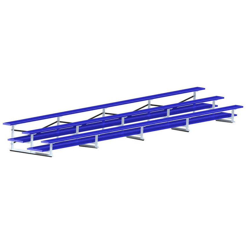 Jaypro Sports Bleacher - 3 Row - Double Foot Plank, All Aluminum Bleachers, Powder Coated - 27' L (BLDP - 327ALPC) - SchoolOutlet
