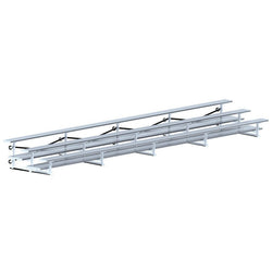 Jaypro Sports Bleacher  - 3 Row - Tip & Roll, Double Foot Plank - 27' L (BLDP-327TRG)