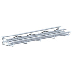 Jaypro Sports Bleacher - 3 Row - Tip & Roll, Double Foot Plank - 27' L (BLDP - 327TRG) - SchoolOutlet