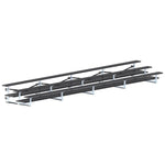 Jaypro Sports Bleacher - 3 Row - Tip & Roll, Double Foot Plank, Powder Coated - 27' L (BLDP-327TRGPC) - SchoolOutlet