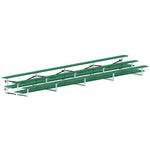 Jaypro Sports Bleacher - 3 Row - Tip & Roll, Double Foot Plank, Powder Coated - 27' L (BLDP-327TRGPC) - SchoolOutlet