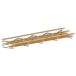 Jaypro Sports Bleacher - 3 Row - Tip & Roll, Double Foot Plank, Powder Coated - 27' L (BLDP-327TRGPC) - SchoolOutlet