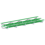 Jaypro Sports Bleacher - 3 Row - Tip & Roll, Double Foot Plank, Powder Coated - 27' L (BLDP-327TRGPC) - SchoolOutlet
