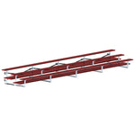 Jaypro Sports Bleacher - 3 Row - Tip & Roll, Double Foot Plank, Powder Coated - 27' L (BLDP-327TRGPC) - SchoolOutlet