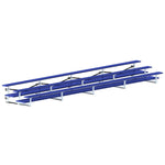 Jaypro Sports Bleacher - 3 Row - Tip & Roll, Double Foot Plank, Powder Coated - 27' L (BLDP-327TRGPC) - SchoolOutlet