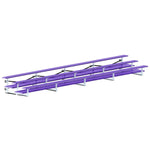 Jaypro Sports Bleacher - 3 Row - Tip & Roll, Double Foot Plank, Powder Coated - 27' L (BLDP-327TRGPC) - SchoolOutlet