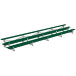 Jaypro Sports Bleacher - 3 Row - Tip & Roll, Double Foot Plank, Powder Coated - 27' L (BLDP - 327TRGPC) - SchoolOutlet