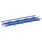 Jaypro Sports Bleacher - 3 Row - Tip & Roll, Double Foot Plank, Powder Coated - 27' L (BLDP-327TRGPC) - SchoolOutlet