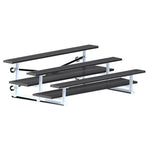 Jaypro Sports Bleacher - 3 Row - Tip & Roll, Double Foot Plank, powder Coated - 7.5' L (BLDP-375TRGPC) - SchoolOutlet