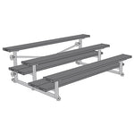 Jaypro Sports Bleacher - 3 Row - Tip & Roll, Double Foot Plank, powder Coated - 7.5' L (BLDP - 375TRGPC) - SchoolOutlet
