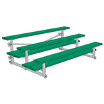 Jaypro Sports Bleacher - 3 Row - Tip & Roll, Double Foot Plank, powder Coated - 7.5' L (BLDP - 375TRGPC) - SchoolOutlet