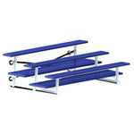 Jaypro Sports Bleacher - 3 Row - Tip & Roll, Double Foot Plank, powder Coated - 7.5' L (BLDP-375TRGPC) - SchoolOutlet
