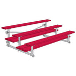 Jaypro Sports Bleacher - 3 Row - Tip & Roll, Double Foot Plank, powder Coated - 7.5' L (BLDP - 375TRGPC) - SchoolOutlet