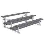 Jaypro Sports Bleacher - 3 Row - Tip & Roll, Double Foot Plank, powder Coated - 7.5' L (BLDP - 375TRGPC) - SchoolOutlet