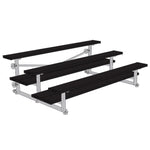 Jaypro Sports Bleacher - 3 Row - Tip & Roll, Double Foot Plank, powder Coated - 7.5' L (BLDP - 375TRGPC) - SchoolOutlet