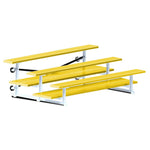 Jaypro Sports Bleacher - 3 Row - Tip & Roll, Double Foot Plank, powder Coated - 7.5' L (BLDP-375TRGPC) - SchoolOutlet