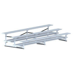 Jaypro Sports Bleacher  - 3 Row - Double Foot Plank, All Aluminum Bleachers - 15' L (BLDP-3AL)