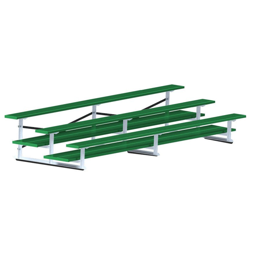 Jaypro Sports Bleacher - 3 Row - Double Foot Plank, All Aluminum Bleachers, Powder Coated - 15' L (BLDP - 3ALPC) - SchoolOutlet