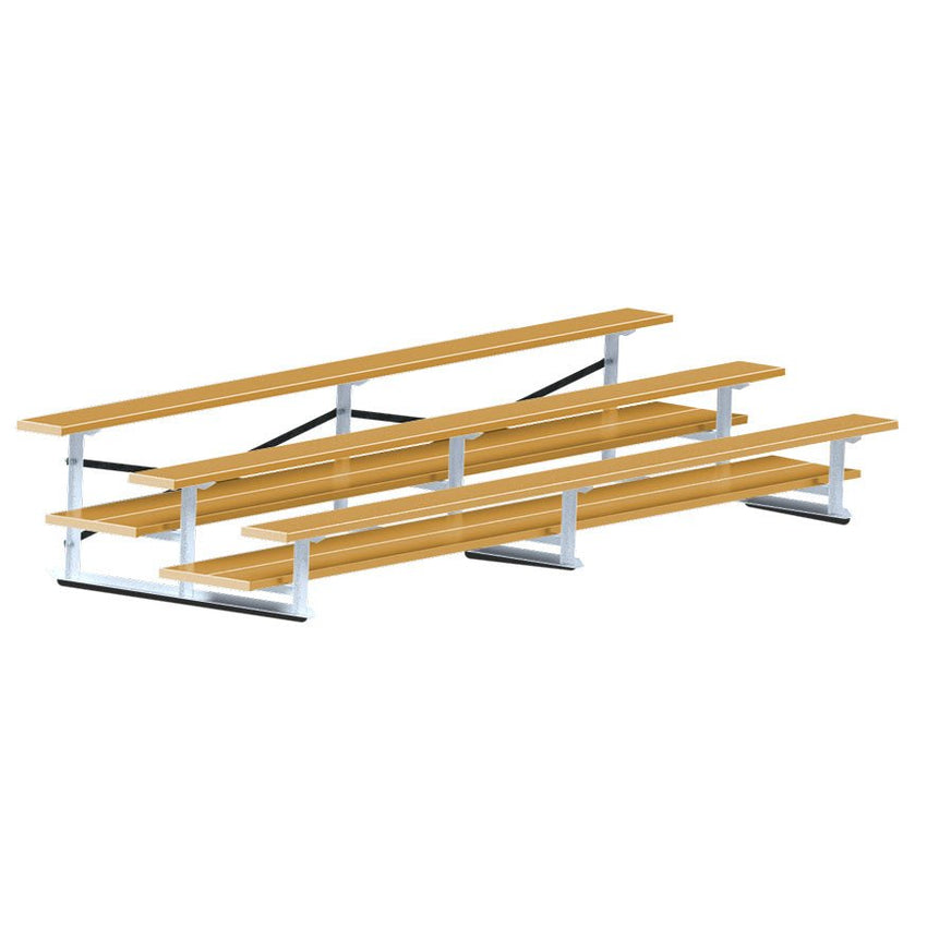Jaypro Sports Bleacher - 3 Row - Double Foot Plank, All Aluminum Bleachers, Powder Coated - 15' L (BLDP - 3ALPC) - SchoolOutlet