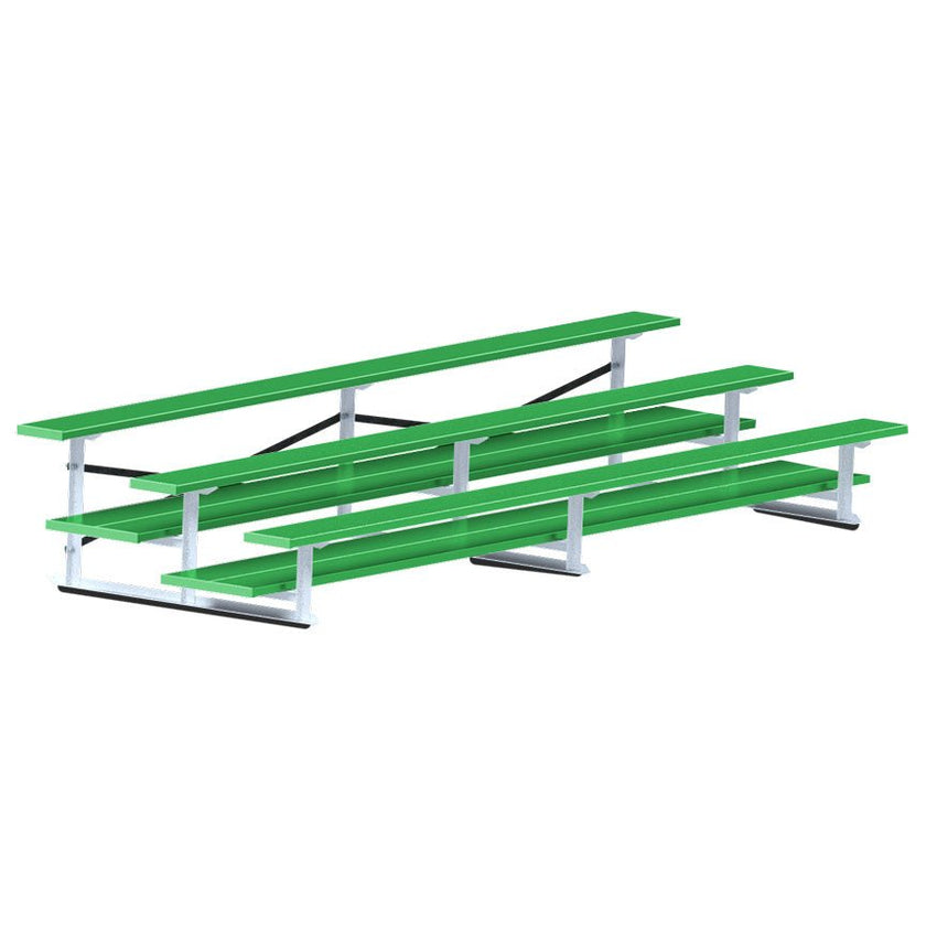 Jaypro Sports Bleacher - 3 Row - Double Foot Plank, All Aluminum Bleachers, Powder Coated - 15' L (BLDP - 3ALPC) - SchoolOutlet