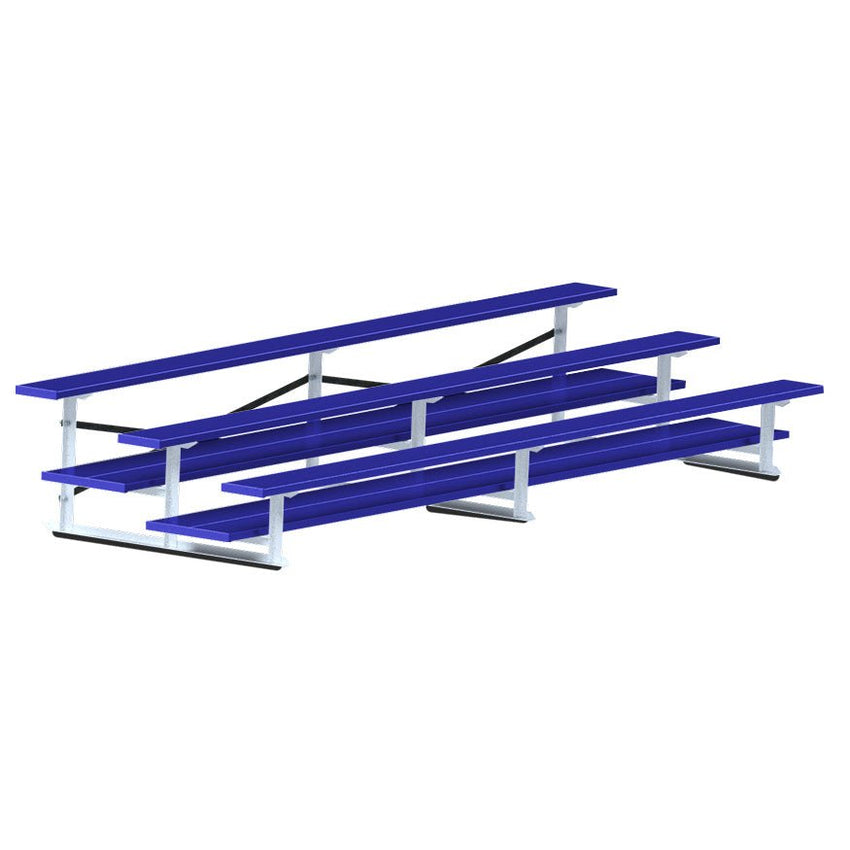 Jaypro Sports Bleacher - 3 Row - Double Foot Plank, All Aluminum Bleachers, Powder Coated - 15' L (BLDP - 3ALPC) - SchoolOutlet