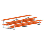 Jaypro Sports Bleacher - 3 Row - Double Foot Plank, All Aluminum Bleachers, Powder Coated - 15' L (BLDP - 3ALPC) - SchoolOutlet