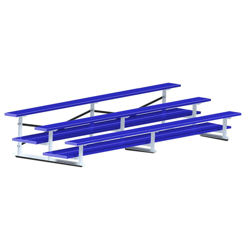 Jaypro Sports Bleacher - 3 Row - Double Foot Plank, All Aluminum Bleachers, Powder Coated - 15' L (BLDP - 3ALPC) - SchoolOutlet