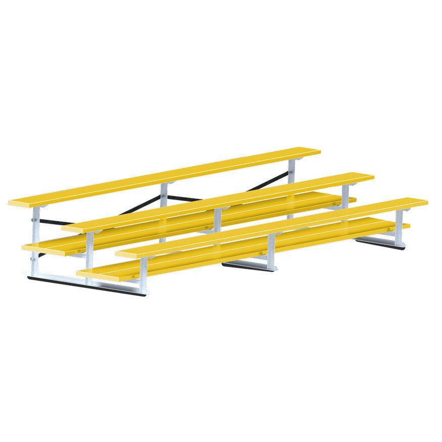 Jaypro Sports Bleacher - 3 Row - Double Foot Plank, All Aluminum Bleachers, Powder Coated - 15' L (BLDP - 3ALPC) - SchoolOutlet
