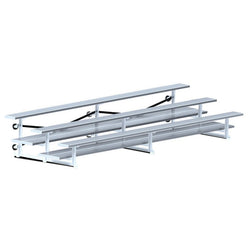 Jaypro Sports Bleacher  - 3 Row - Tip & Roll, Double Foot Plank - 15' L (BLDP-3TRG)