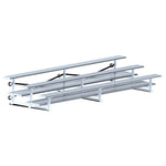 Jaypro Sports Bleacher - 3 Row - Tip & Roll, Double Foot Plank - 15' L (BLDP - 3TRG) - SchoolOutlet