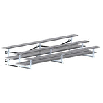 Jaypro Sports Bleacher - 3 Row - Tip & Roll, Double Foot Plank, Powder Coated - 15' L (BLDP - 3TRGPC) - SchoolOutlet
