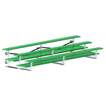Jaypro Sports Bleacher - 3 Row - Tip & Roll, Double Foot Plank, Powder Coated - 15' L (BLDP - 3TRGPC) - SchoolOutlet