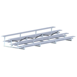 Jaypro Sports Bleacher  - 4 Row - Double Foot Plank, All Aluminum Bleachers - 21' L (BLDP-421AL)