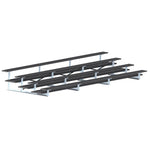 Jaypro Sports Bleacher - 4 Row - Double Foot Plank, All Aluminum Bleachers, Powder Coated - 21' L (BLDP - 421ALPC) - SchoolOutlet