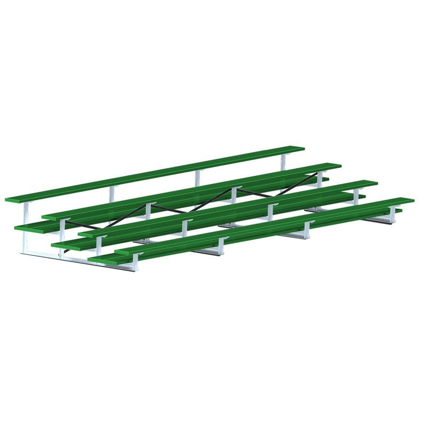 Jaypro Sports Bleacher - 4 Row - Double Foot Plank, All Aluminum Bleachers, Powder Coated - 21' L (BLDP - 421ALPC) - SchoolOutlet