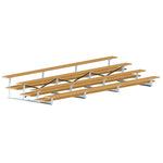 Jaypro Sports Bleacher - 4 Row - Double Foot Plank, All Aluminum Bleachers, Powder Coated - 21' L (BLDP - 421ALPC) - SchoolOutlet