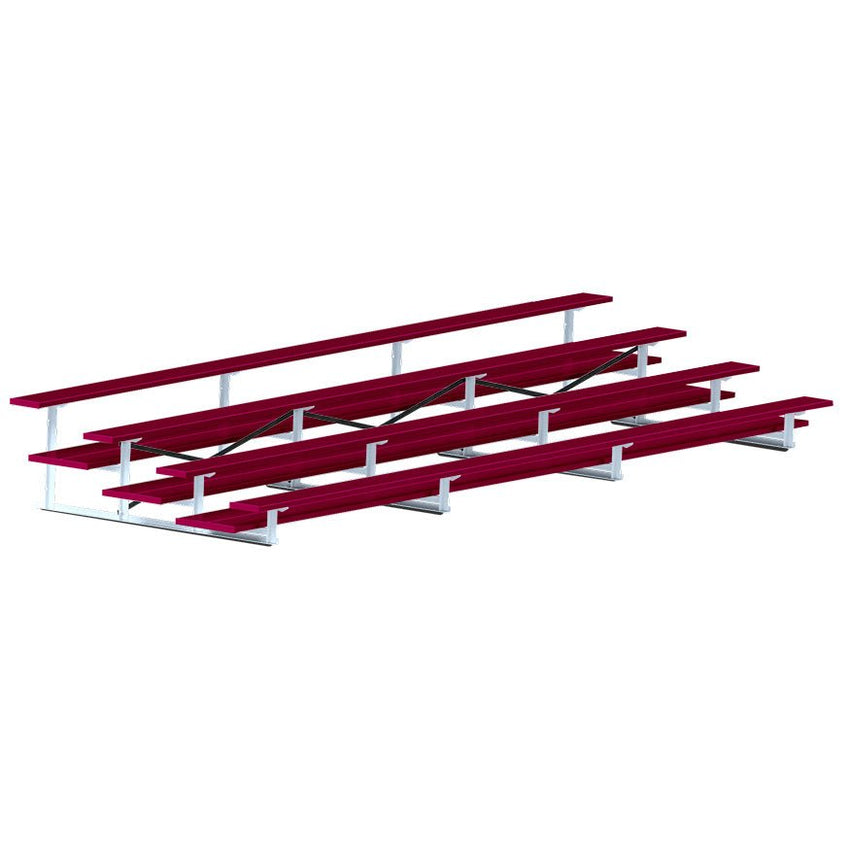 Jaypro Sports Bleacher - 4 Row - Double Foot Plank, All Aluminum Bleachers, Powder Coated - 21' L (BLDP - 421ALPC) - SchoolOutlet