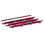 Jaypro Sports Bleacher - 4 Row - Double Foot Plank, All Aluminum Bleachers, Powder Coated - 21' L (BLDP - 421ALPC) - SchoolOutlet