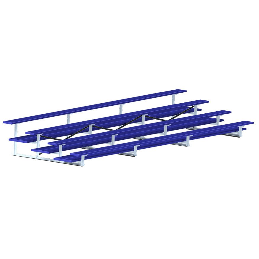Jaypro Sports Bleacher - 4 Row - Double Foot Plank, All Aluminum Bleachers, Powder Coated - 21' L (BLDP - 421ALPC) - SchoolOutlet